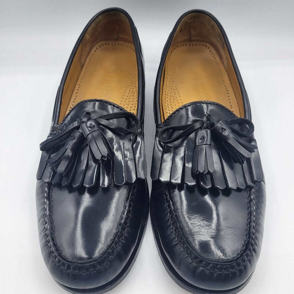 Cole Haan Black Tassel and Fringe Loafer